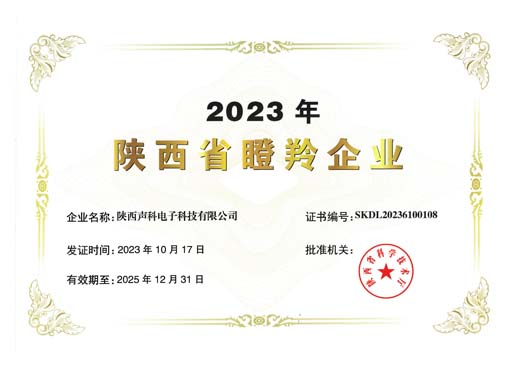 喜報(bào) | 聲科電子榮獲2023陜西瞪羚企業(yè)
